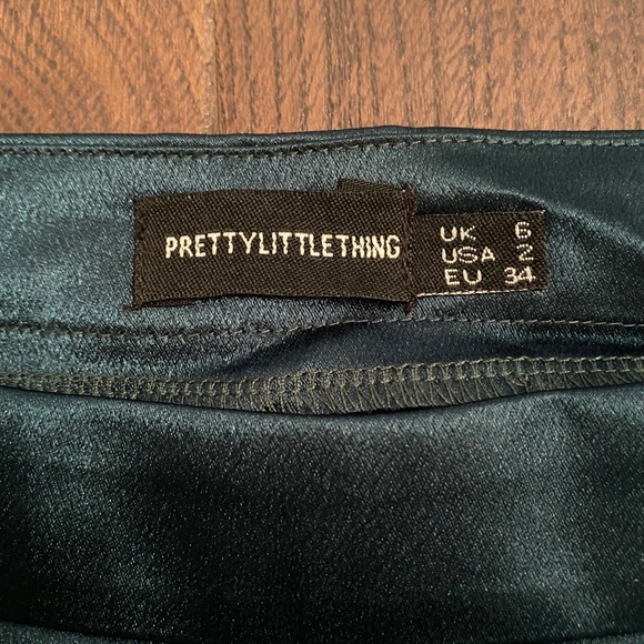 Emerald Green Satin High Waist Shorts - Picture 6 of 7